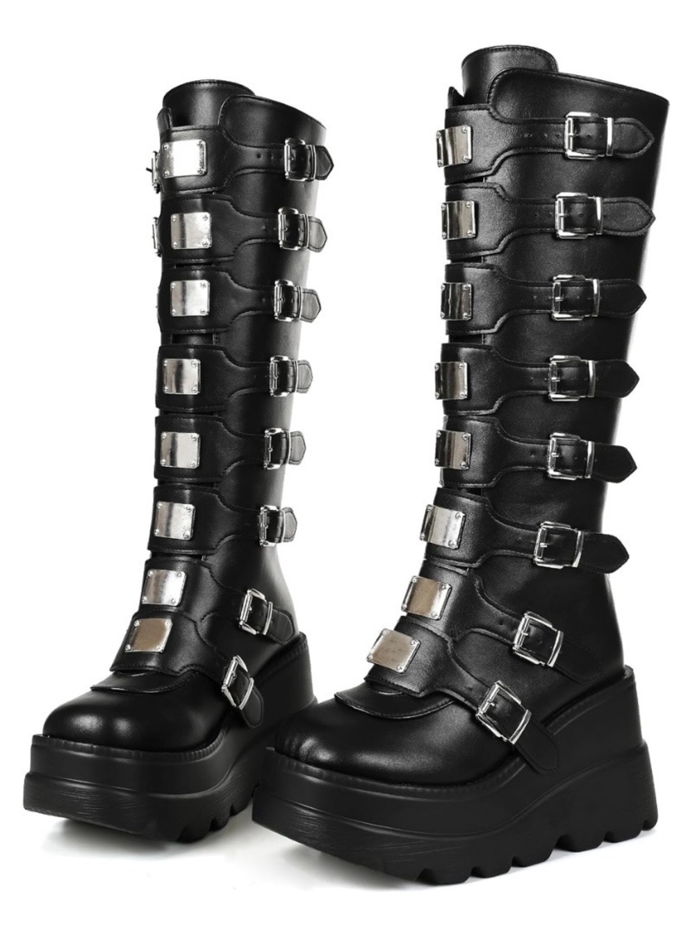 Chunky Platform Knee High Boot Women’s Size 7 Black Goth
